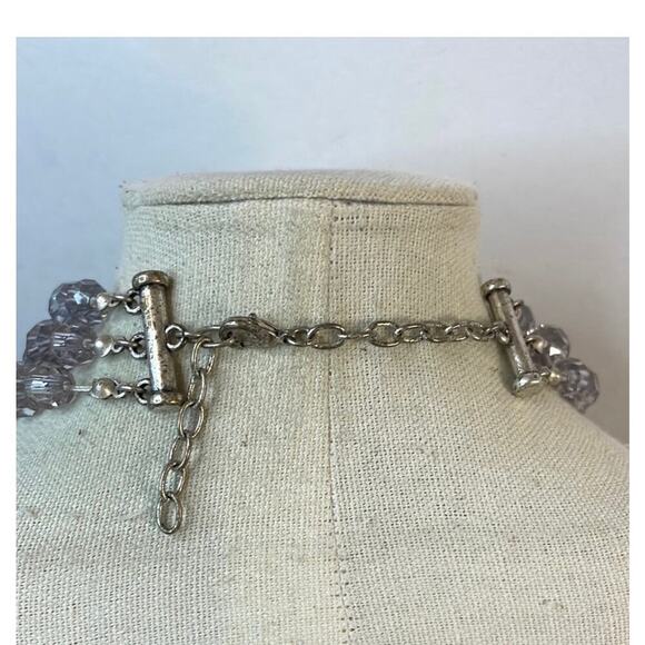 Art Deco 3 layered smoked bead necklace. - Picture 4 of 7